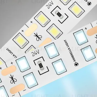 Светодиодная лента двухрядная Ambrella Light LED Strip 24В 2835 20Вт/м 6500K 5м IP20 GS3603
