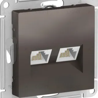 Розетка двойная компьютерная мокко RJ45+RJ45 Schneider Electric Atlas Design ATN000685