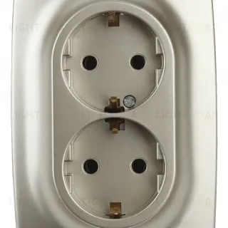 Розетка ЭРА 12 2x2P E Schuko со шторками 16A 250V 12-2108-04 Б0036445