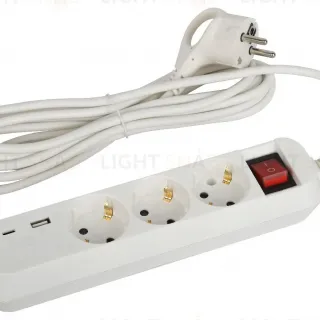 Удлинитель электрический Эра UB-3es-3m-USB Б0052898