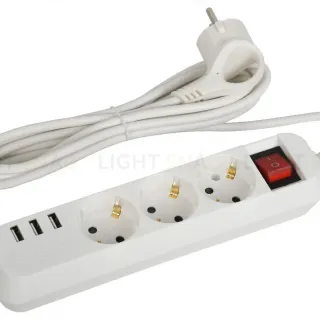 Удлинитель электрический Эра U-3es-1,5m-USB Б0052900