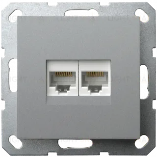 Интернет розетка Jasmart двойная S разъем RJ45х2 (8/8) G6106S