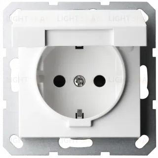 Розетка SHUKO Jasmart с крышкой с защитными шторками 16A 250V 2P+T белый глянцевый G5505W