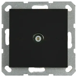 Розетка TV Jasmart проходная с накладкой черный матовый (soft touch) G6002PB
