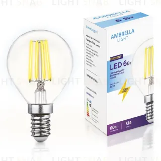 Филаментная cветодиодная лампа Ambrella Light Filament G45 E14 6W 4200K 204215