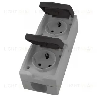 Розетка двухместная с крышкой с/з Stekker Велена PST16-12-54V 49724