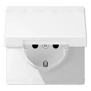 Розетка Schuko с крышкой и шторками Jung LS1520BFKIKLWWM