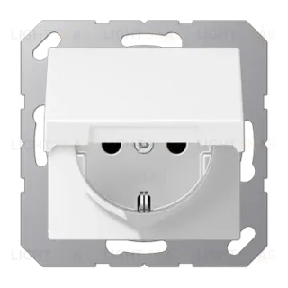 Розетка Schuko с крышкой Jung A1520BFKLWWM