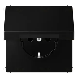 Розетка Schuko с крышкой и шторками Jung LS1520BFKIKLSWM