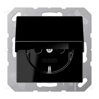 Розетка Schuko с крышкой Jung A1520BFKLSW