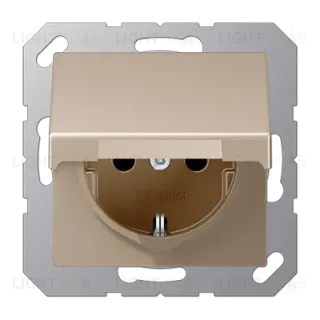 Розетка 2K+З с крышкой Jung A1520BFKLCH