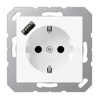 Розетка 2K+З Jung A1520-18AWWM
