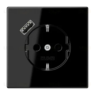 Розетка 2K+З USB Typ A Jung LS1520-18ASW