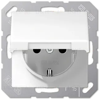 Розетка Schuko с крышкой Jung EP1420KLWWM