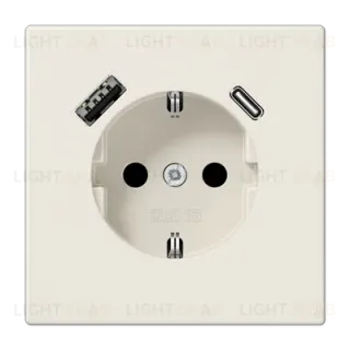 Розетка 2K+З USB Typ AC Jung LS1520-15CA