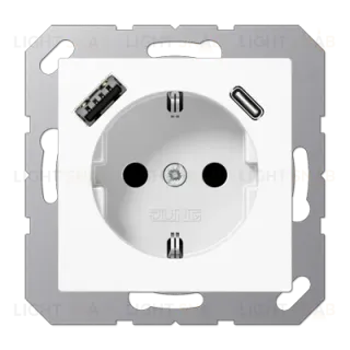 Розетка 2K+З USB Typ AC Jung A1520-15CAWW