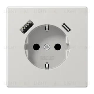 Розетка 2K+З USB Typ AC Jung LS1520-15CALG