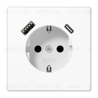 Розетка 2K+З USB Typ AC Jung LS1520-15CAWW