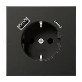 Розетка 2K+З USB Typ AC Jung AL1520-15CAAN