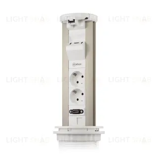 Блок розеток 12J (2 секции, USB type A+C + RJ45 + HDMI) беспроводная зарядка Mebax 00-00002598
