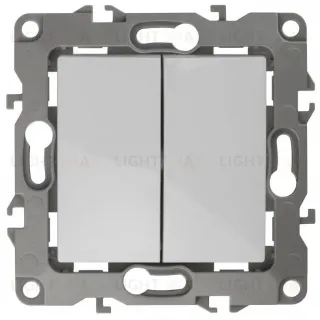 Выключатель двухклавишный ЭРА 12 10AX 250V 12-1104-01 Б0014645