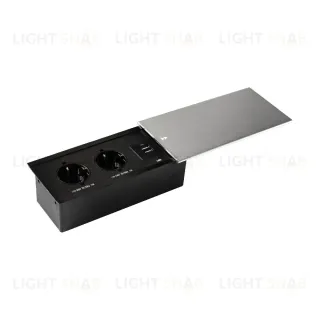 Блок розеток JX (Slide Top) (2 секции + 2 USB с кабелем питания) Mebax 00-00002888