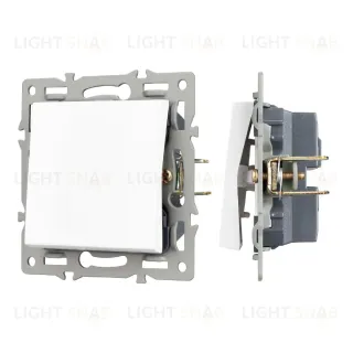 Механизм выключателя одноклавишный проходной Arlight SWT-MKP1-PL-WH (250V, 16A) 043714