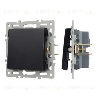 Механизм выключателя одноклавишный проходной Arlight SWT-MKP1-PL-BK (250V, 16A) 043715