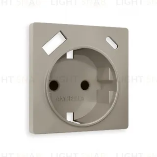 Лицевая панель для розетки с/з со шторками 2USB A+C Ambrella Volt Alfa AP3700