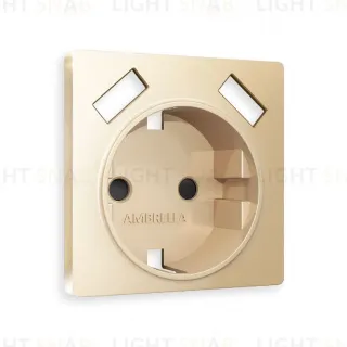 Лицевая панель для розетки с/з со шторками 2USB A+A Ambrella Volt Alfa AP6090
