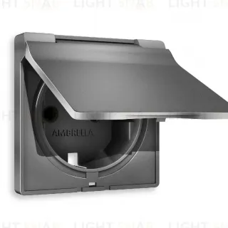 Лицевая панель для розетки с/з со шторками и крышкой Ambrella Volt Alfa AP6580