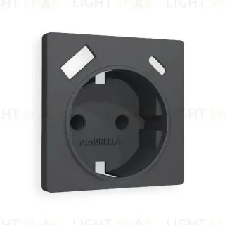 Лицевая панель для розетки с/з со шторками 2USB A+C Ambrella Volt Alfa AP9100