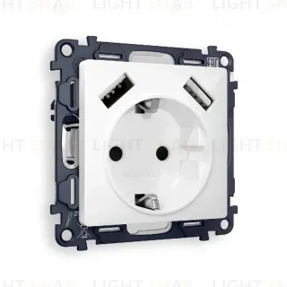 Комплект механизма розетки 2USB A+A 18W (быстрая зарядка) с/з Ambrella Volt Alfa MA109010
