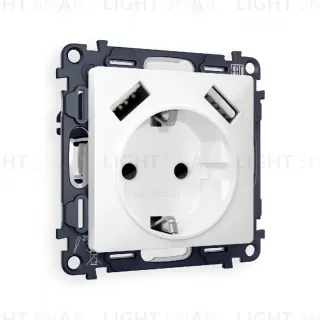 Комплект механизма розетки 2USB A+A 18W (быстрая зарядка) с/з Ambrella Volt Alfa MA129010