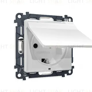 Комплект механизма розетки с/з со шторками и крышкой Ambrella Volt Alfa MA128010