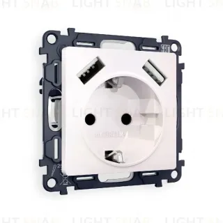 Комплект механизма розетки 2USB A+A 18W (быстрая зарядка) с/з Ambrella Volt Alfa MA209010