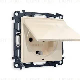 Комплект механизма розетки с/з со шторками и крышкой Ambrella Volt Alfa MA308010