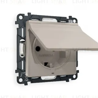 Комплект механизма розетки с/з со шторками и крышкой Ambrella Volt Alfa MA368010