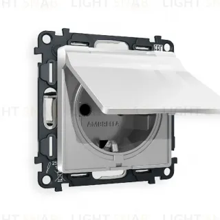 Комплект механизма розетки с/з со шторками и крышкой Ambrella Volt Alfa MA408010