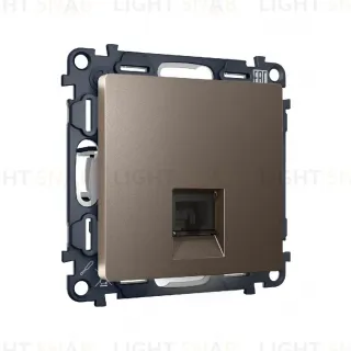 Комплект механизма телефонной розетки RJ-11(4P4C) со шторкой Ambrella Volt Alfa MA642030
