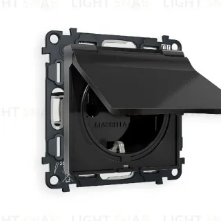 Комплект механизма розетки с/з со шторками и крышкой Ambrella Volt Alfa MA808010