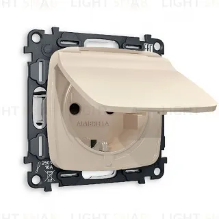 Комплект механизма розетки с/з со шторками и крышкой Ambrella Volt Omega MO328010
