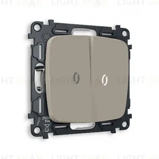 Комплект механизма 2-кл выключателя с подсветкой Ambrella Volt Omega MO364015