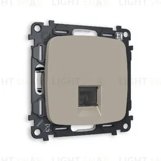 Комплект механизма телефонной розетки RJ-11(4P4C) со шторкой Ambrella Volt Omega MO372030