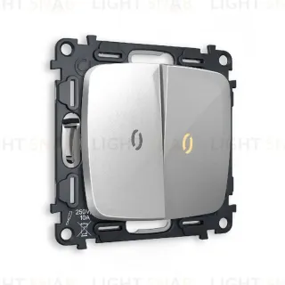 Комплект механизма 2-кл выключателя с подсветкой Ambrella Volt Omega MO404010