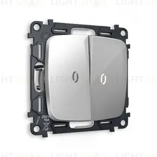 Комплект механизма 2-кл выключателя с подсветкой Ambrella Volt Omega MO404015