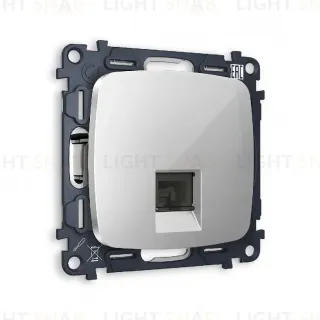 Комплект механизма телефонной розетки RJ-11(4P4C) со шторкой Ambrella Volt Omega MO412030