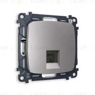 Комплект механизма телефонной розетки RJ-11(4P4C) со шторкой Ambrella Volt Omega MO512030