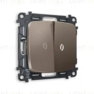 Комплект механизма 2-кл выключателя с подсветкой Ambrella Volt Omega MO634015