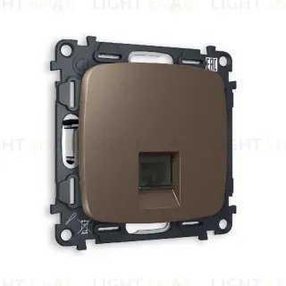 Комплект механизма телефонной розетки RJ-11(4P4C) со шторкой Ambrella Volt Omega MO642030